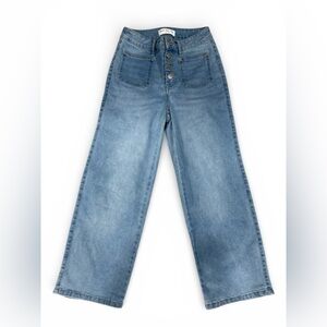 Marc New York cropped Button Fly Stretch Wide Leg Jeans